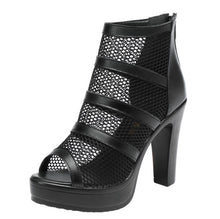 画像をギャラリービューアに読み込む, Peep Lace Mesh High Heels HHS19
