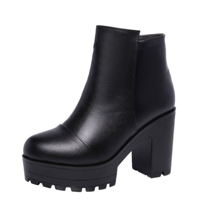 Platform Chunky Heel Ankle Boots WB22