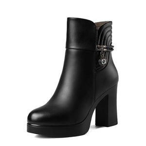 Platform Chunky High Heel Boots WB13