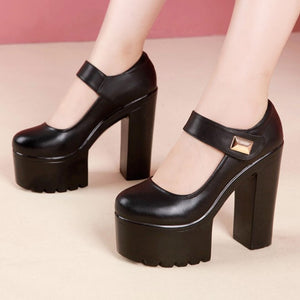 Platform Chunky High Heel Pumps HHS30