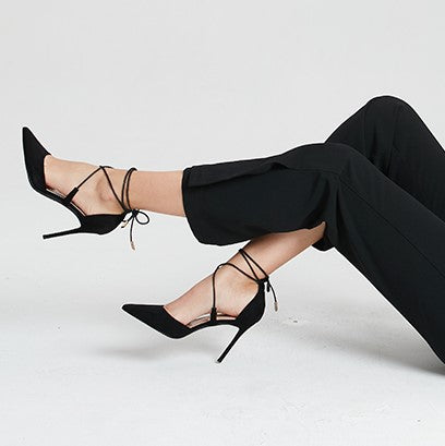 Pointy Strappy Suede High Heels HHS55