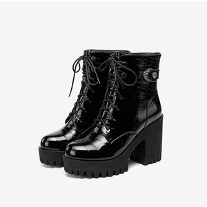 Thicksole Patent Martin Boots WB20