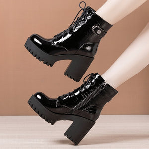 Thicksole Patent Martin Boots WB20
